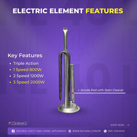 Natural Semi Instant Electric Water Heater NE-40 L